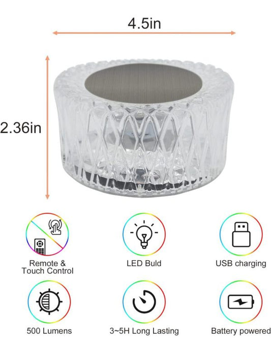 Mega Power Led Bird Nested Crystal Lamp Table Lamp, 16 Color Changing Rgb Touch+remote Control..